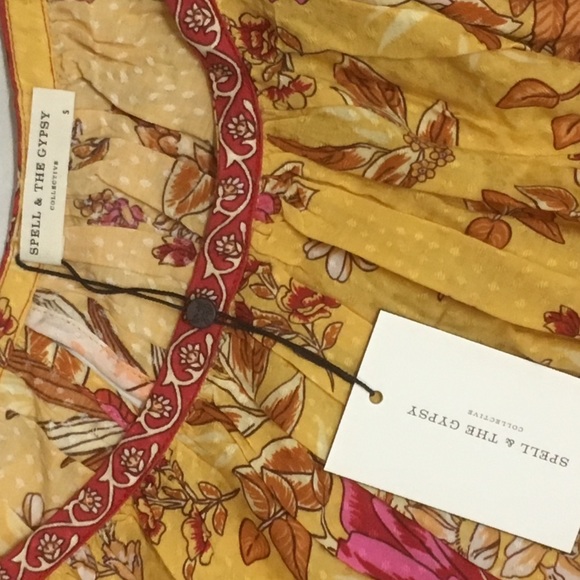 SPELL Siren Song Smock DRESS Gypsy Marigold XS S - Picture 4 of 8